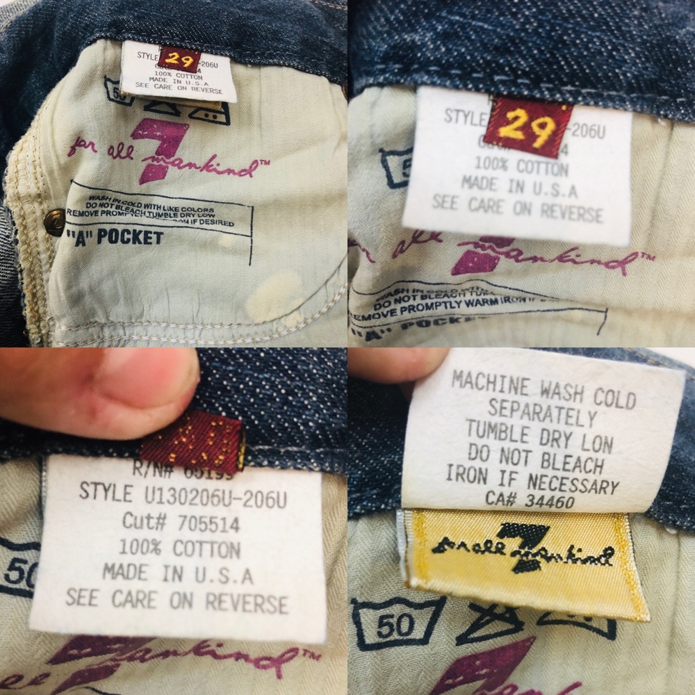 [7FAM] Distressed "A" Pocket Bootcut Jeans - Picture 5 of 6